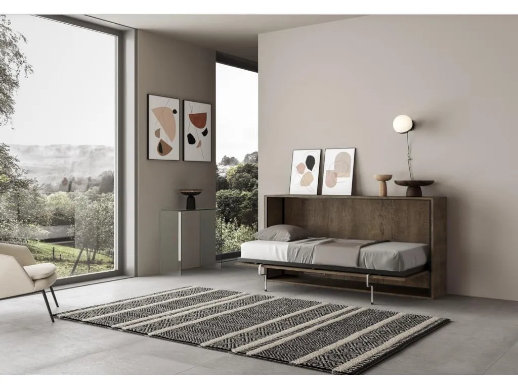 Cama abatible horizontal Cosinor nogal 85x185 cm-colchones 1 colchón 85x185cm hwl3340614