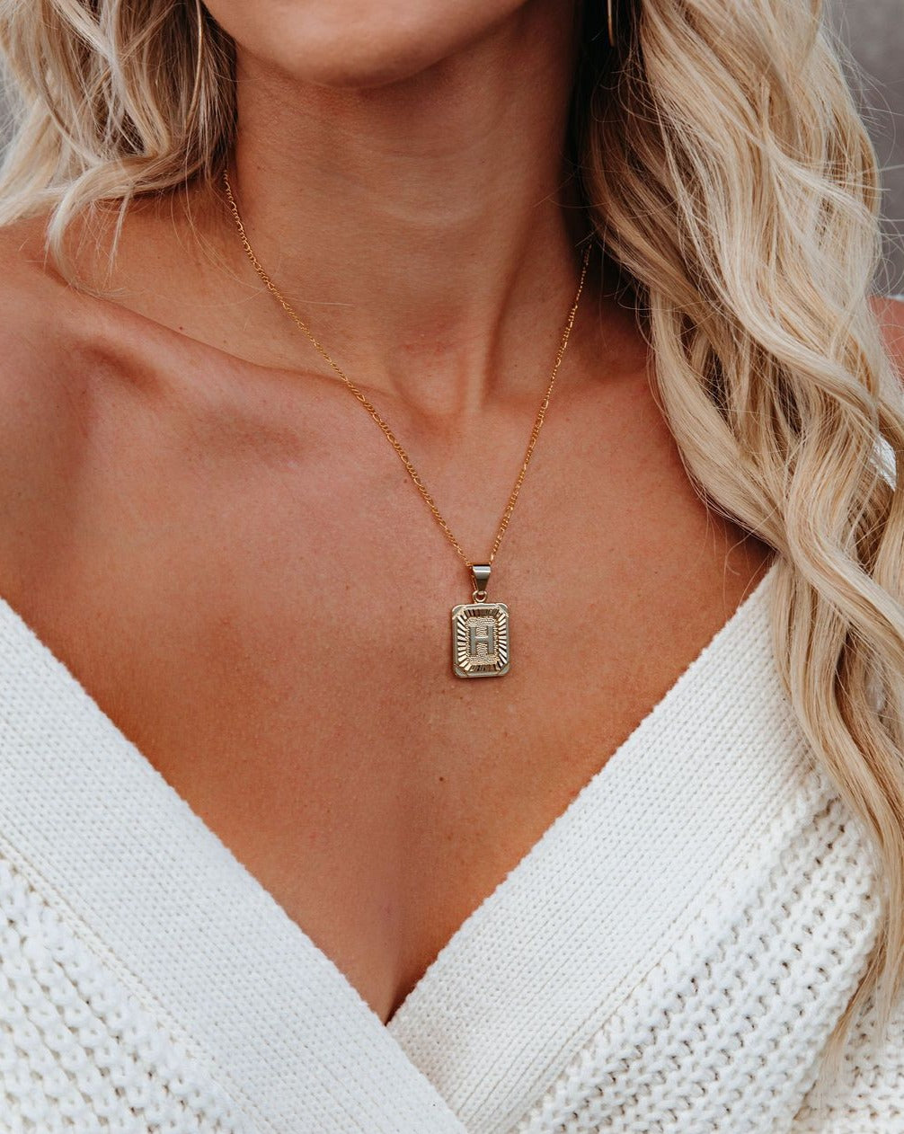 Bracha - Initial Card Necklace - Se7enfashion