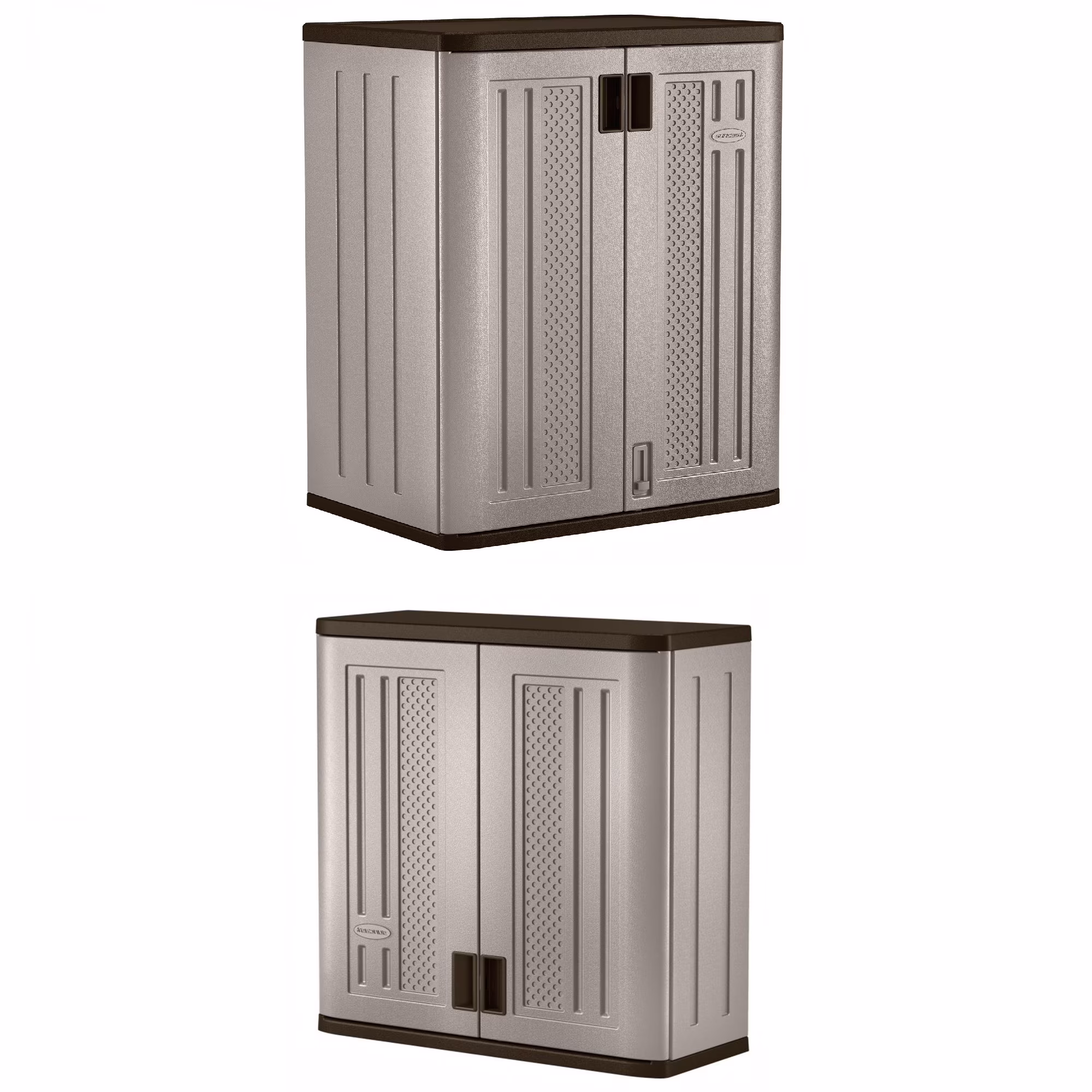 Suncast 2-Shelf Resin Base Cabinet, Platinum Metallic - Image 9