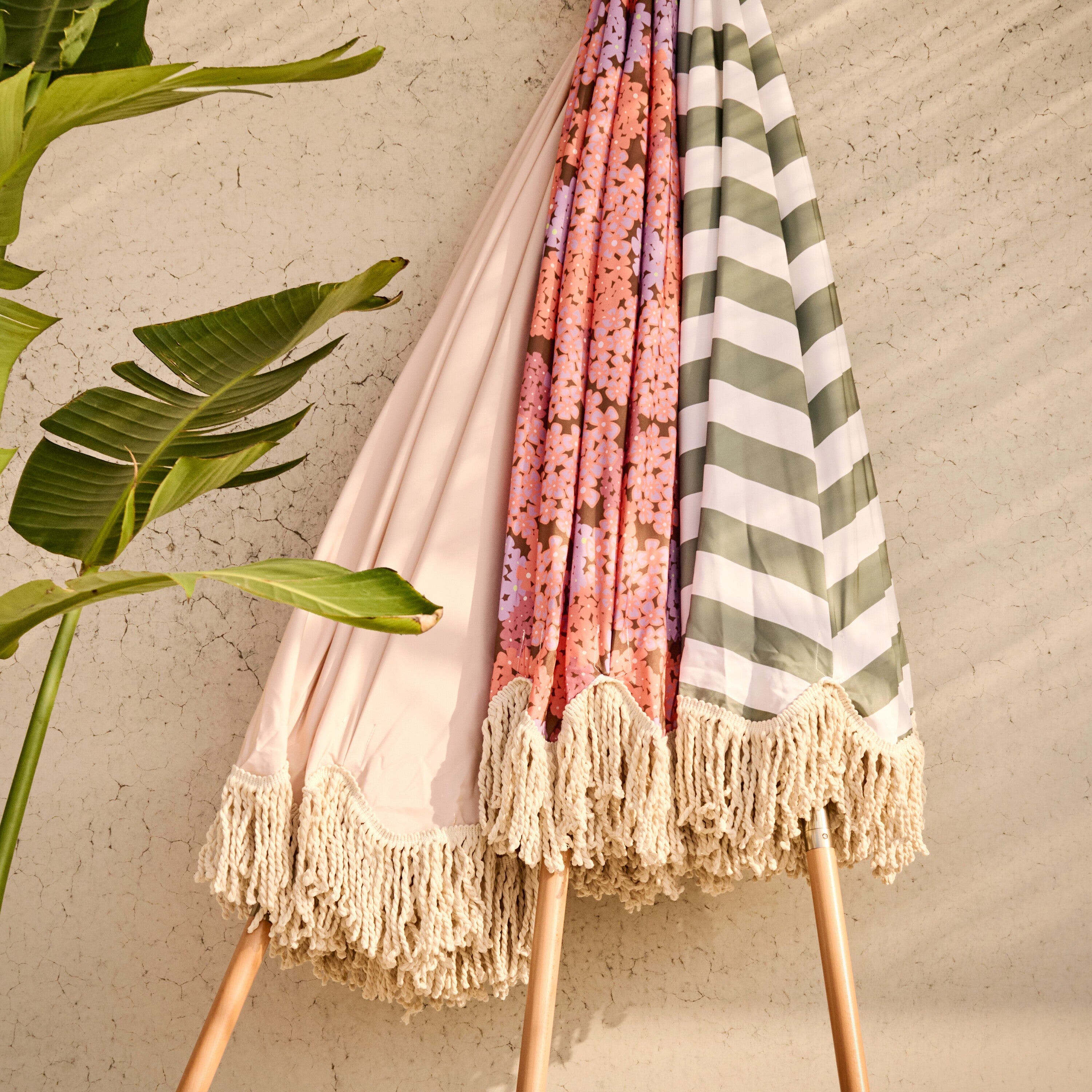 Blokker Breez Parasol Ø 200 cm - Striped Sage