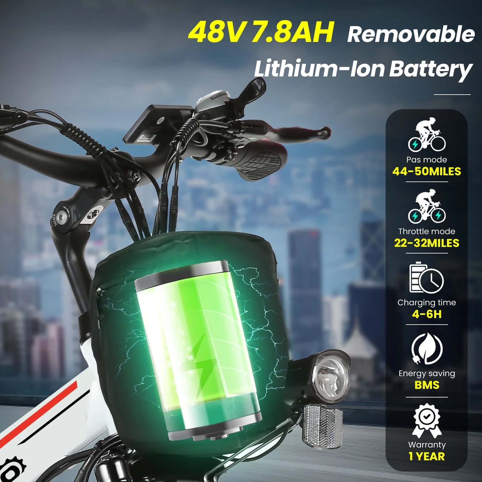 Gocio 26" Folding Electric Bike for Adults, 500W Electric Mountain Bike, Dual shock absorbers, 48V 7.8Ah Battery, Shimano 21 Speed, UL2849 - Image 24