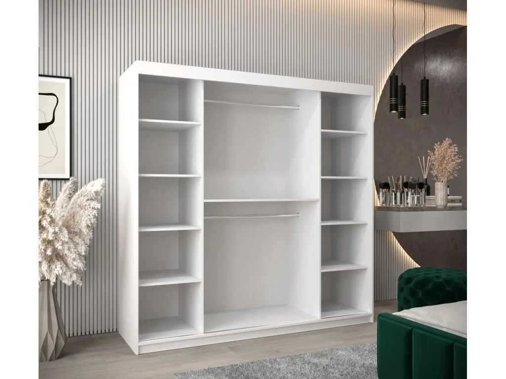 Armario Lluesmahome de puertas correderas 200/200/62 2 puertas (blanco/negro) VZPB11142