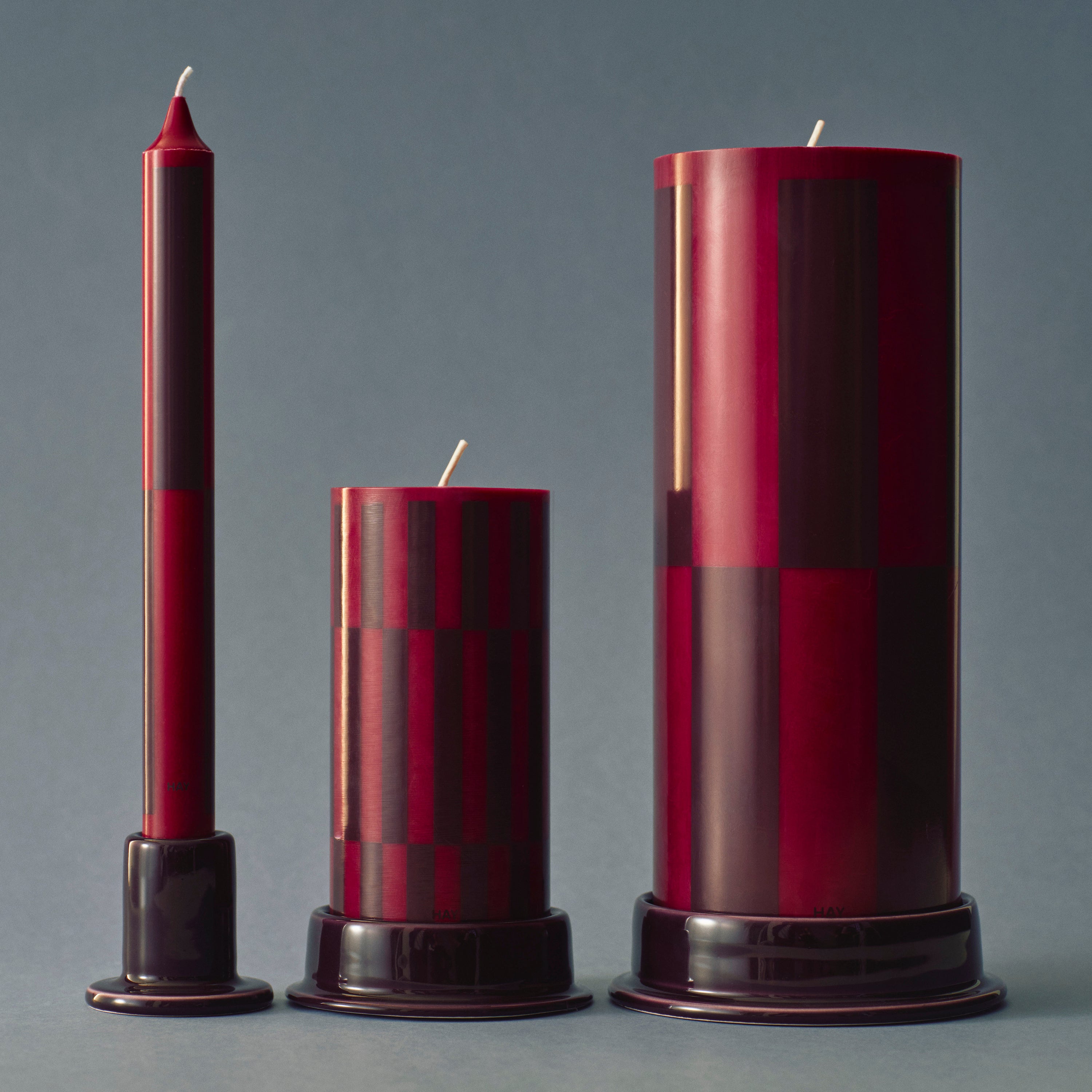 HAY Column Kaars Ø 9 cm - Wine Bordeaux