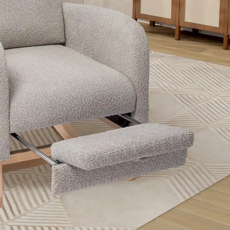 Ergonomic High Back Rocking Chair with Adjustable Footrest
