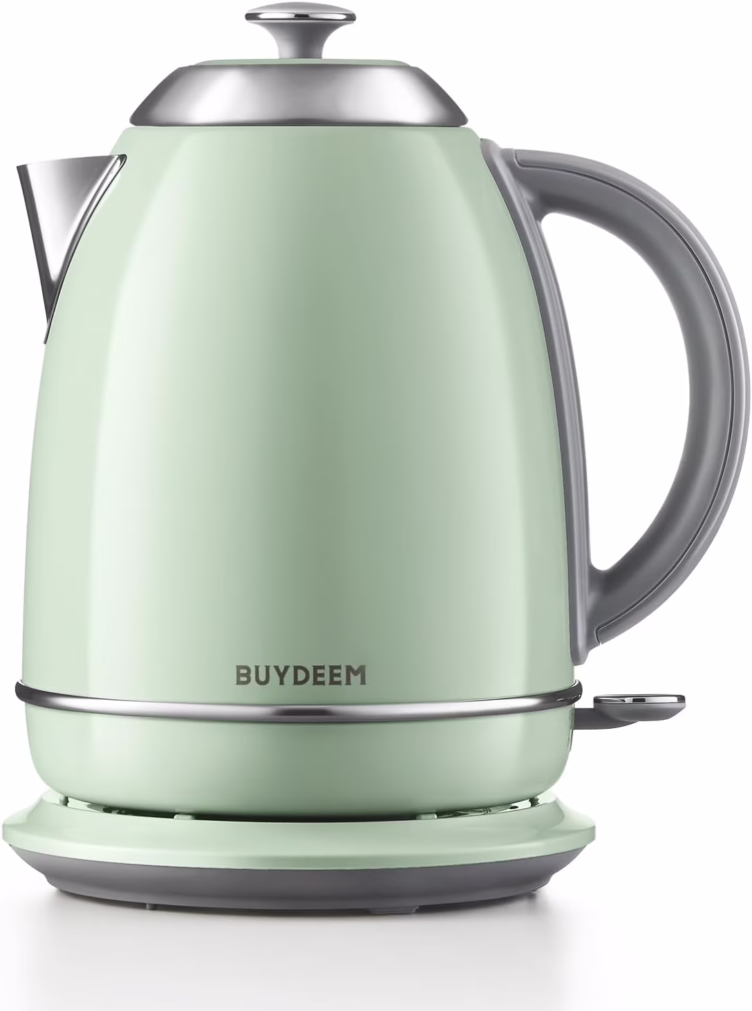 BUYDEEM K640N Stainless Steel Electric Kettle with Auto Shut-Off & Boil Dry Protection, 1.7L Cordless Hot Tea Water Boiler with Swivel Base, 1440W Fast Heating