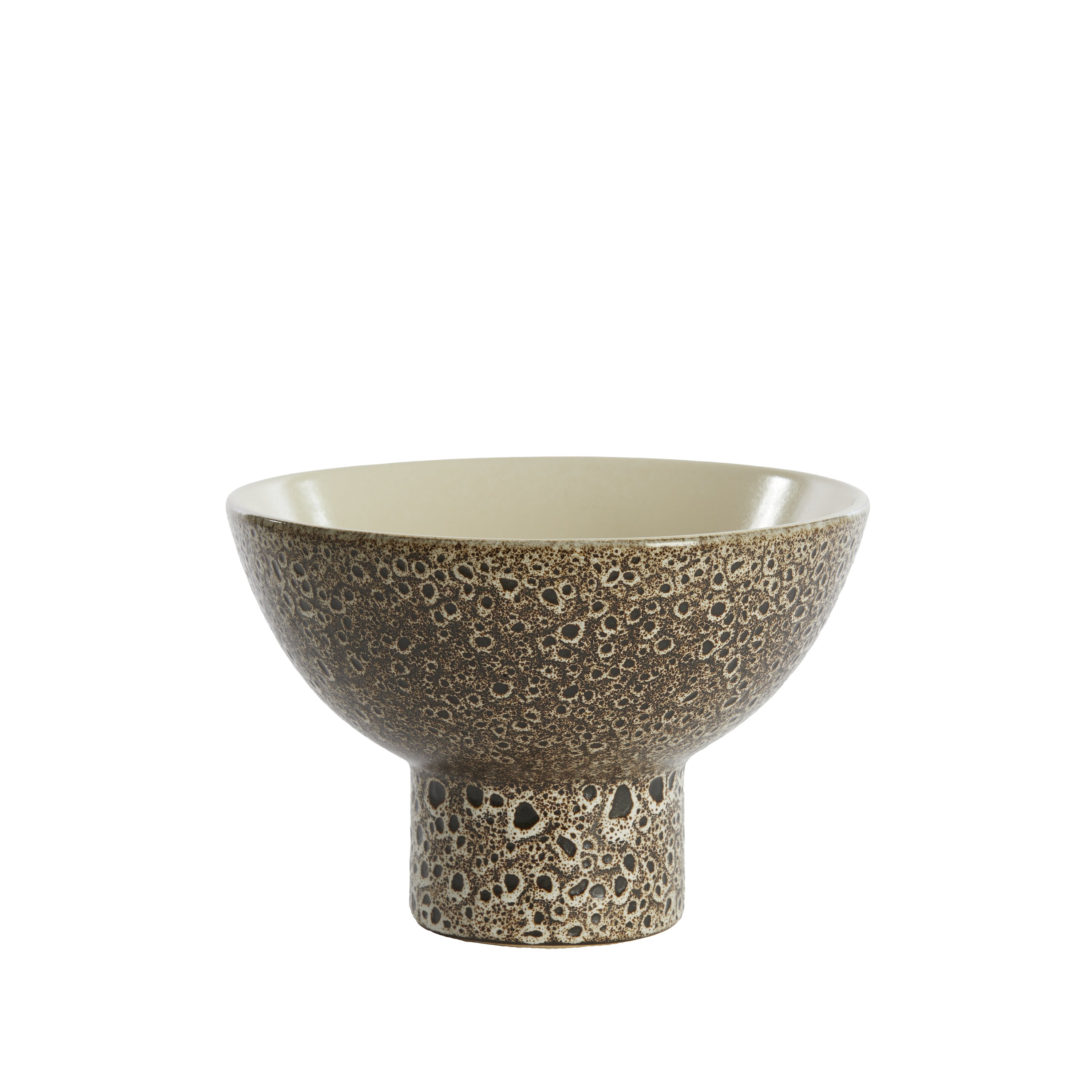 Light&living Schaal op voet Ø31,5x21 cm KAVALA keramiek crème+zwart