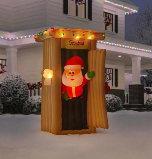 WAYFAIR Animated Inflatable Santa Coming Out Of The House