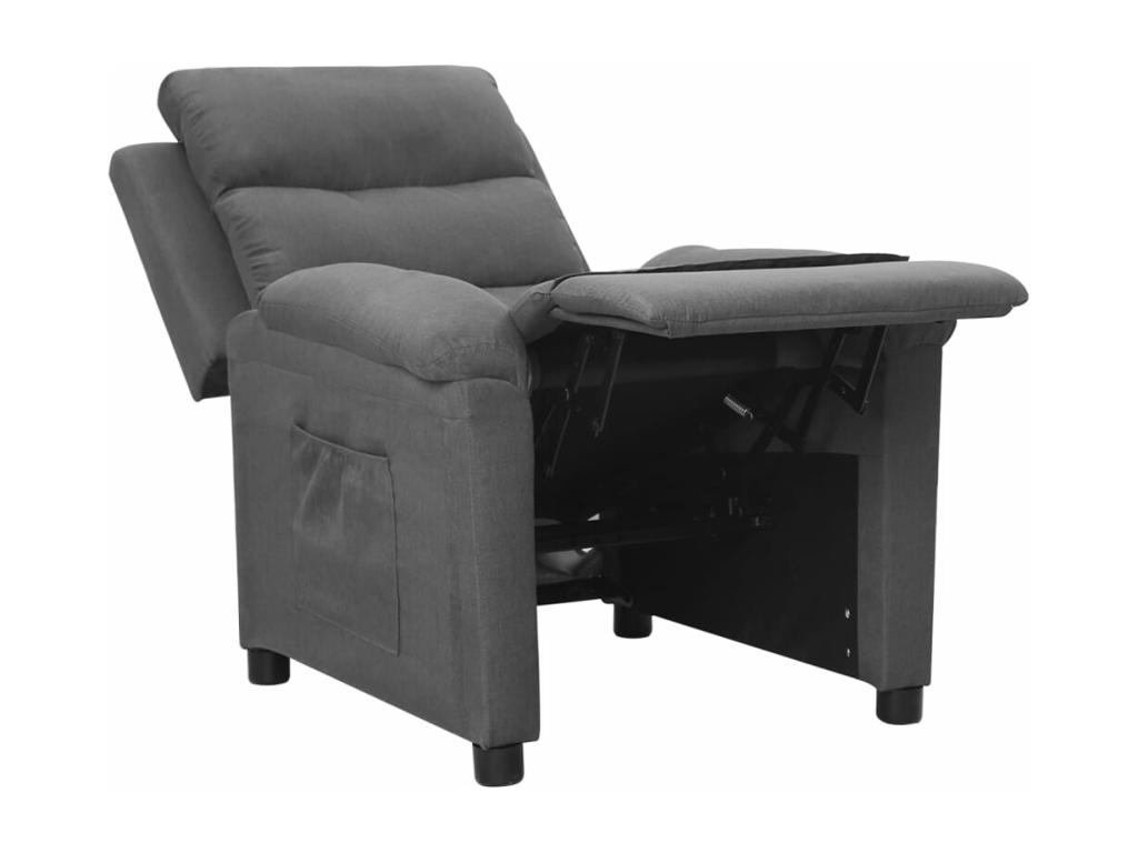 Sillón reclinable de tela gris claro