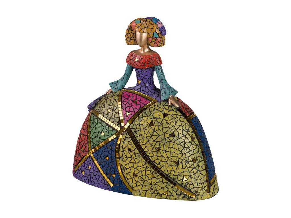 Menina Resina Mosaico 27x15x28 Cm