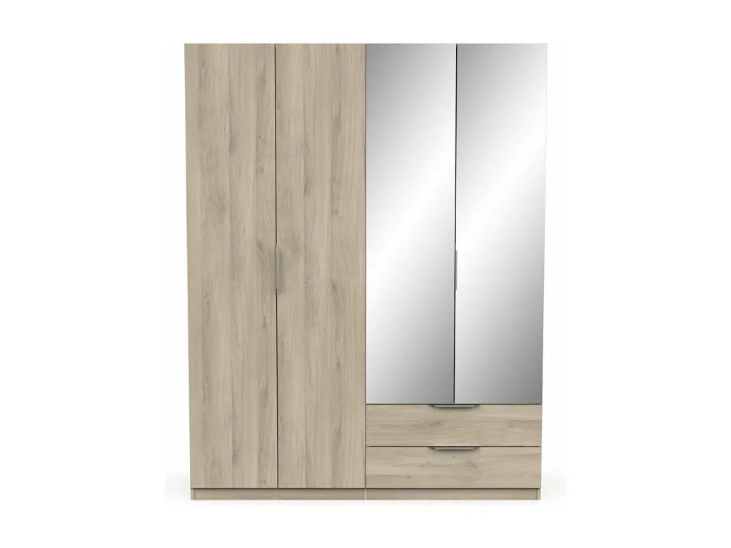 Armario 4 puertas 2 cajones y 2 espejos Alkifurniturees - L157.3 cm RTEK60509