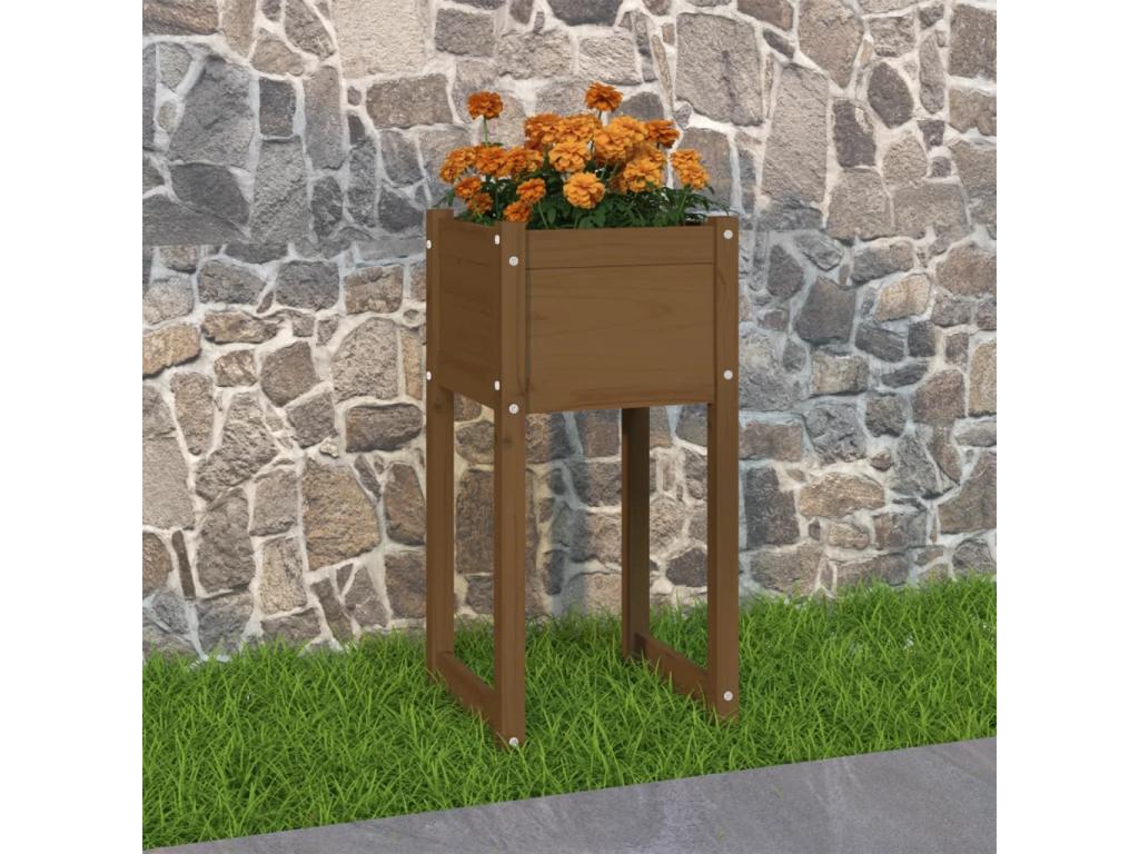 Decoratodo marrón miel 40x40x81 cm Madera maciza de pino