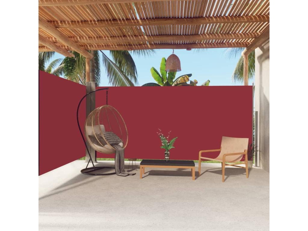 Toldo lateral retráctil rojo 180x600 cm