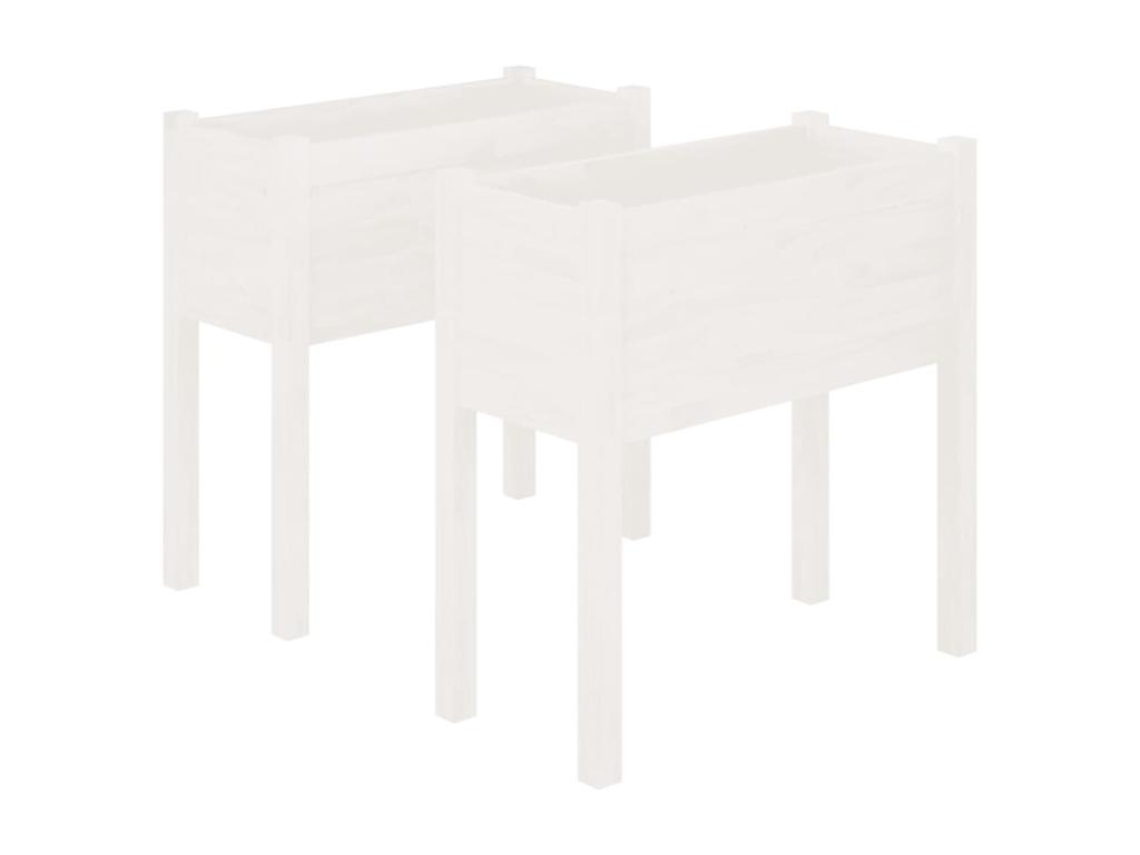 Decoratodo 2 unidades madera maciza de pino blanco 70x31x70 cm