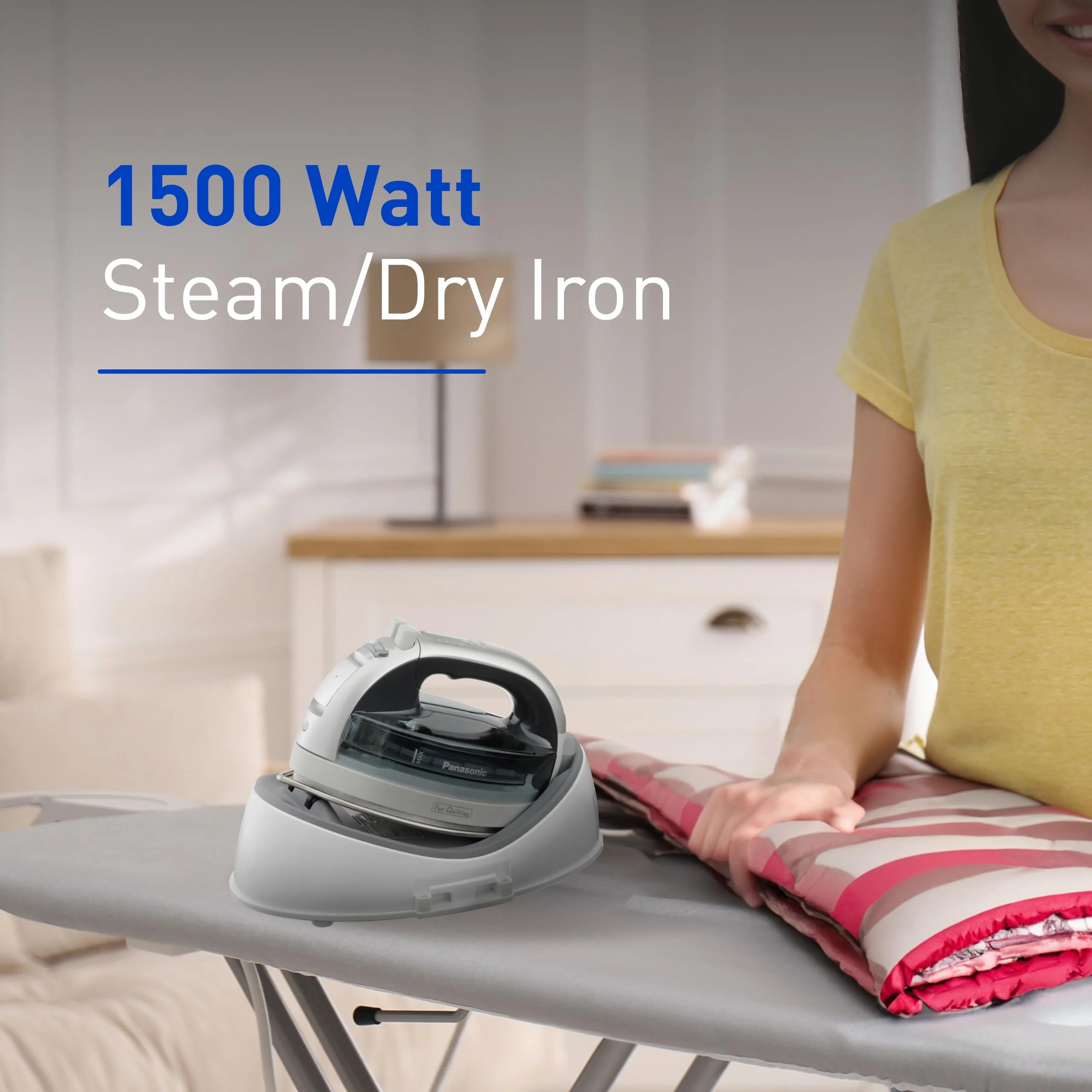 Panasonic Cordless Iron, Portable 360-Degree Freestyle Dry/Steam Iron with Precision Tips and Stainless Steel Soleplate, Anti-Calc and Anti-Drip, Power Base and Carrying/Storage - NI-QL1100L (Silver) - Image 2
