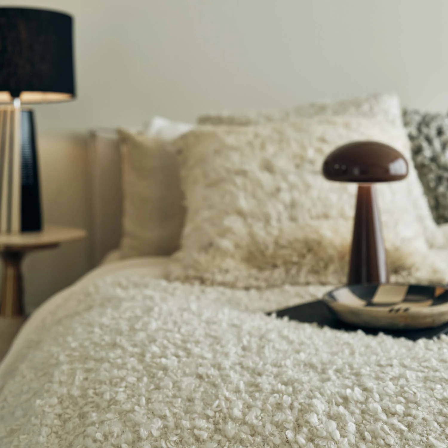 Kirsten Boucle Throw, Cream