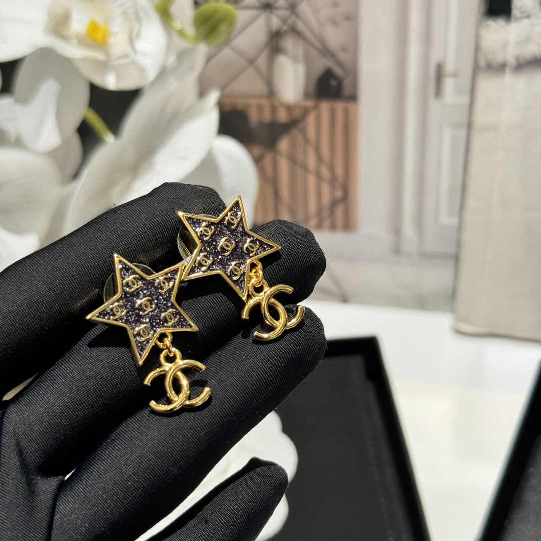 Chanel Star Enamel Coco Brooch Earrings - Original Replica Club