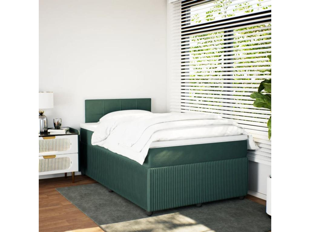 Cama box Joliven con colchón verde oscuro 120x190 cm