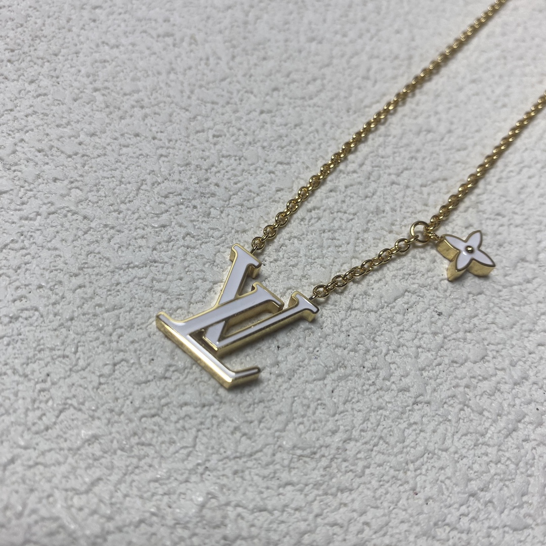 Louis Vuitton White LV Letters Bracelet Necklace - Original Replica Club