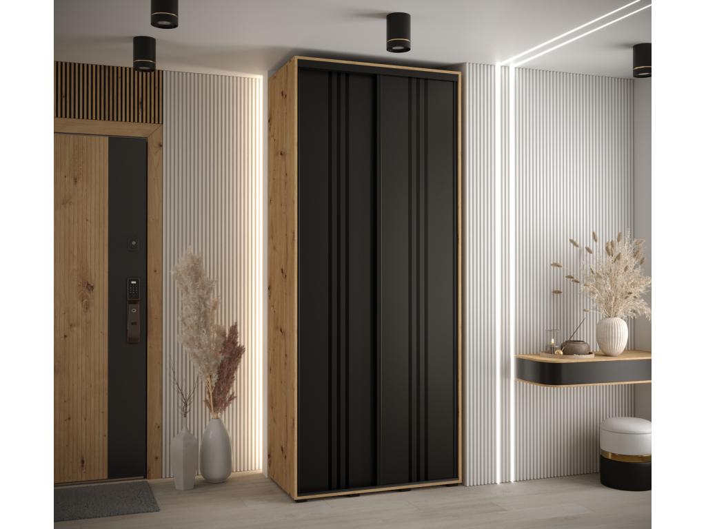 ARMARIO Abodeia 6 DE PUERTAS CORREDERAS 235 - 2/110/60 2 puertas Artisan/Negro/Negro
