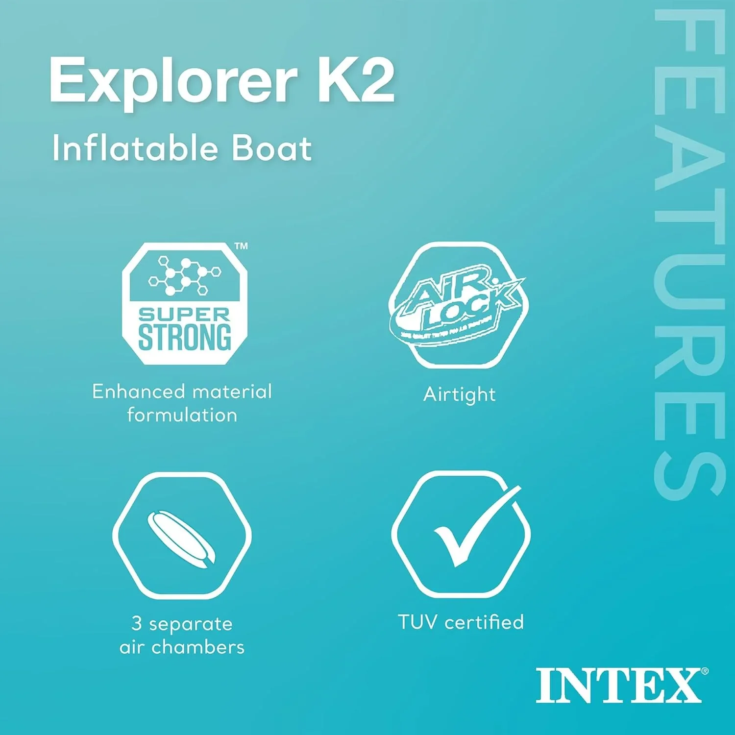 Explorer K2 Inflatable Kayak Set, 2-Person, Yellow, 400 lb Capacity - Explorer K2 - Image 3 Explorer K2 Inflatable Kayak Set, 2-Person, Yellow, 400 lb Capacity - Explorer K2 - Image 3