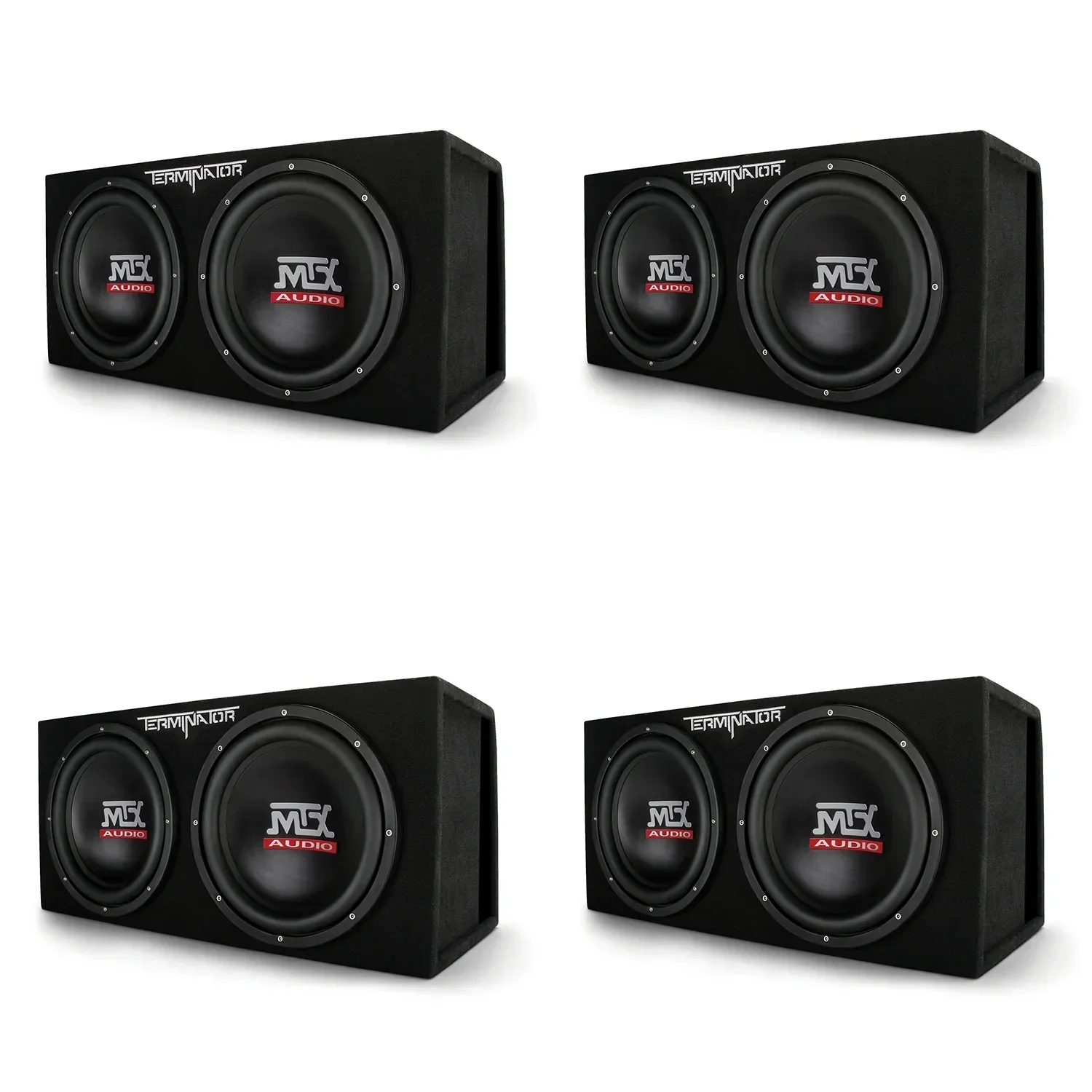 MTX Dual Loaded Subwoofer Enclosures, 12 Inch, 2000 Watt Max, 4 Pack - TNE212DV MTX Dual Loaded Subwoofer Enclosures, 12 Inch, 2000 Watt Max, 4 Pack - TNE212DV