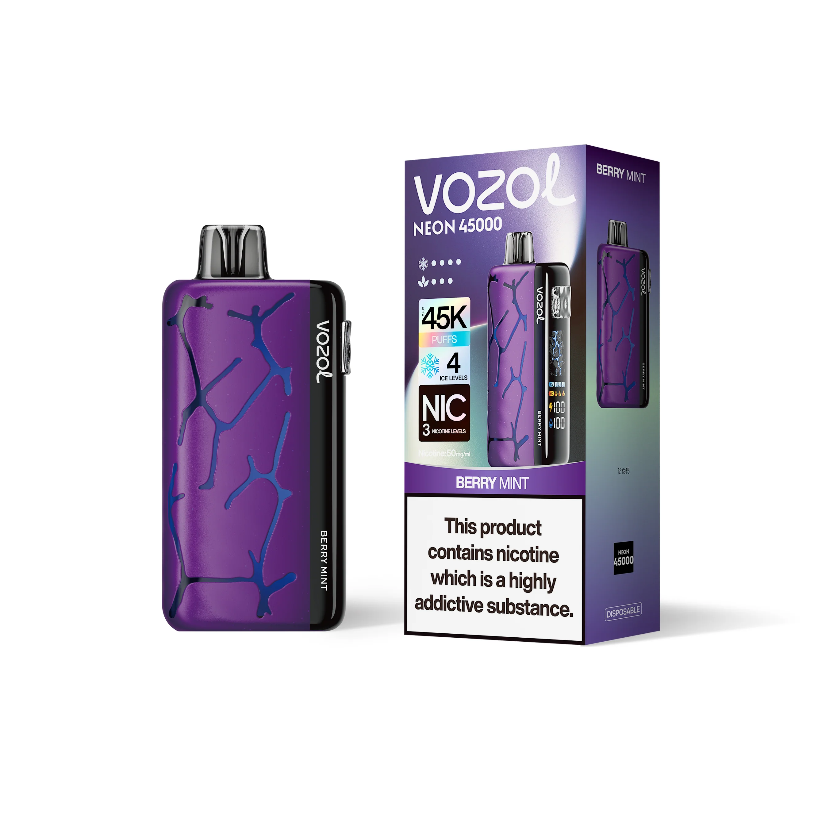 VOZOL NEON 45K cigarette électronique jetable (toutes les saveurs)