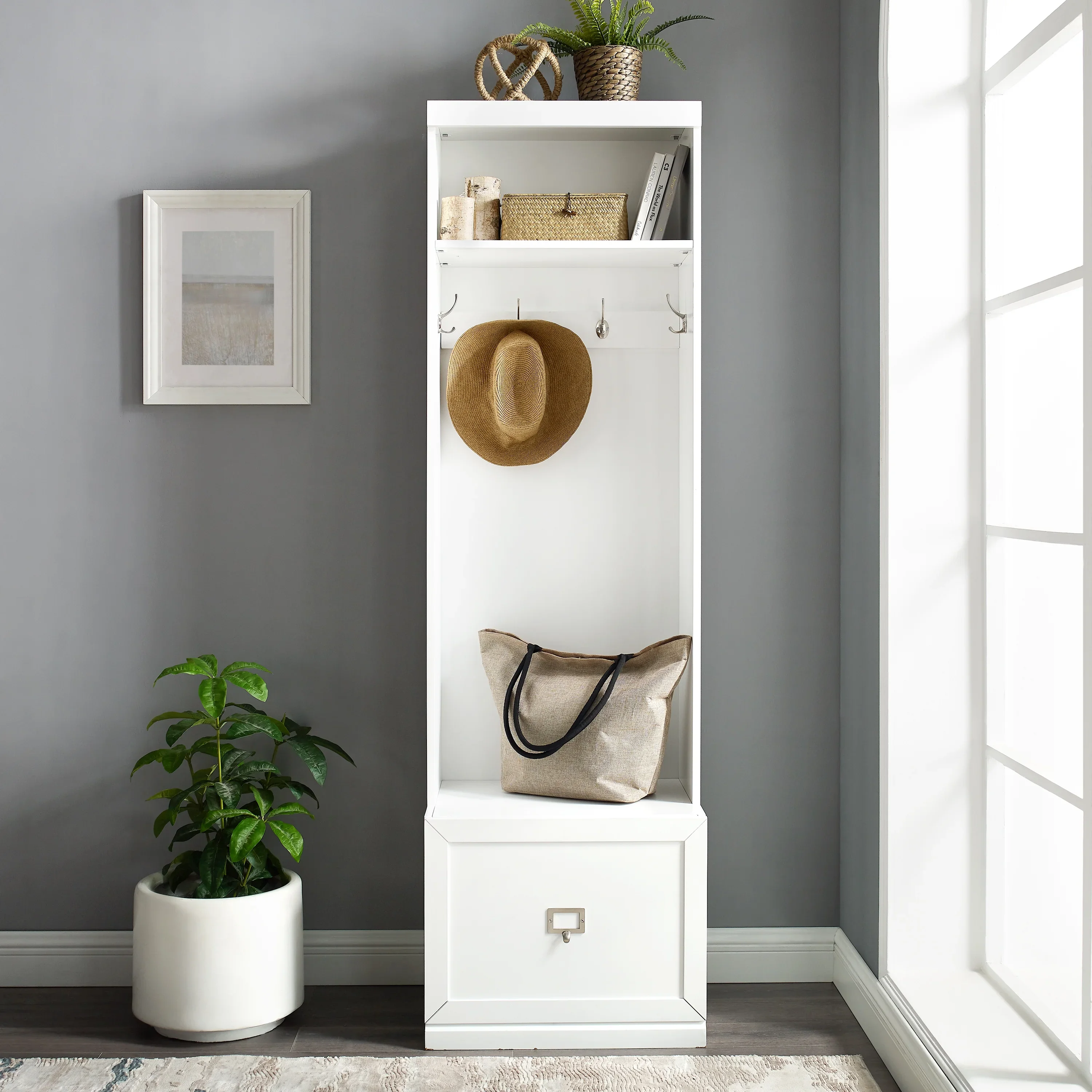 Crosley Furniture Harper Hall Tree in White