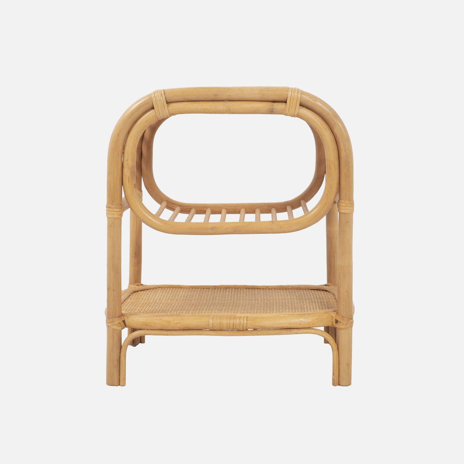 Serang - Mesita de noche de ratán natural curvado, set de 2