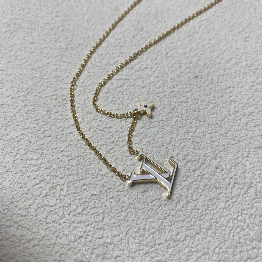 Louis Vuitton White LV Letters Bracelet Necklace - Original Replica Club