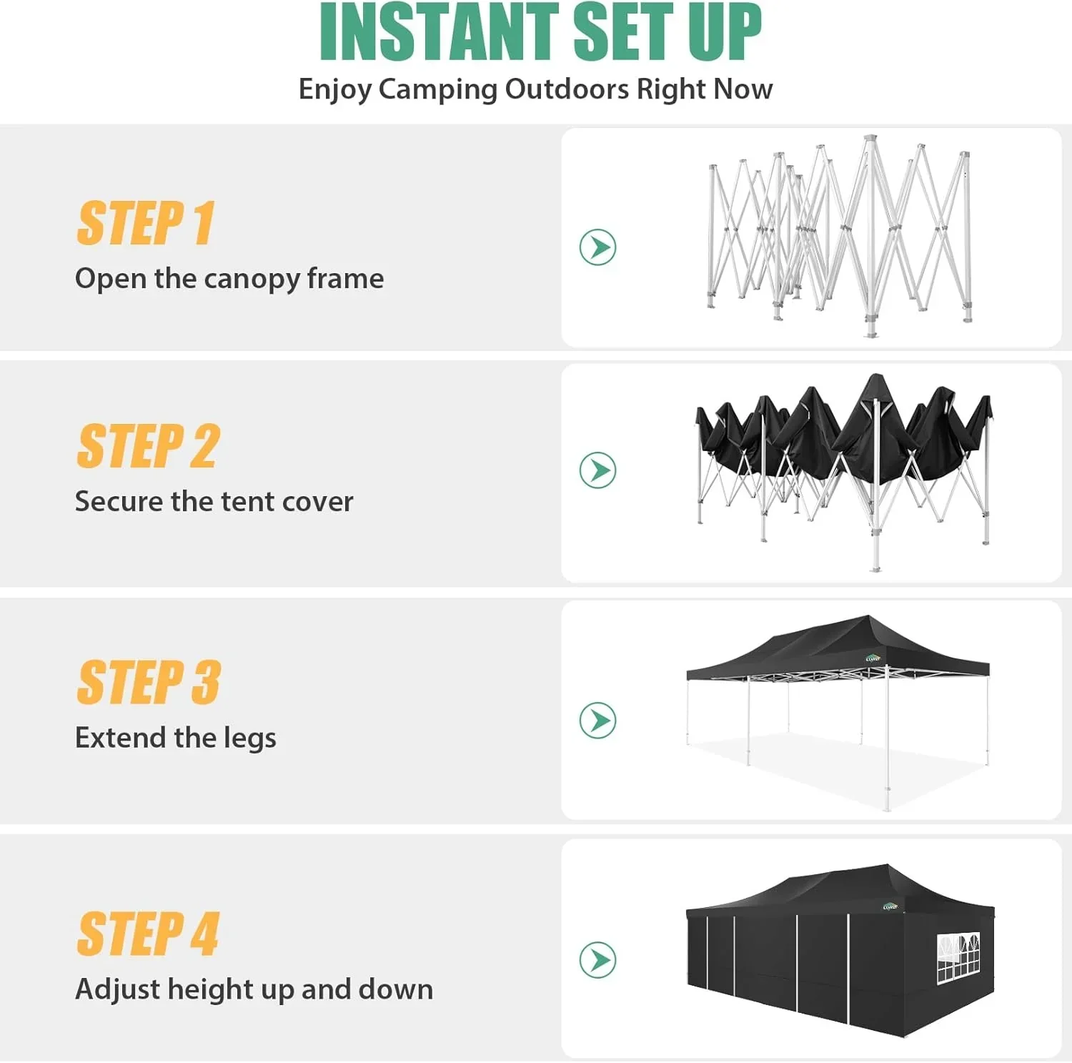 COBIZI 10x20 Heavy Duty Pop up Canopy Tent 6 sidewalls Commercial Canopy Wedding Party Tents