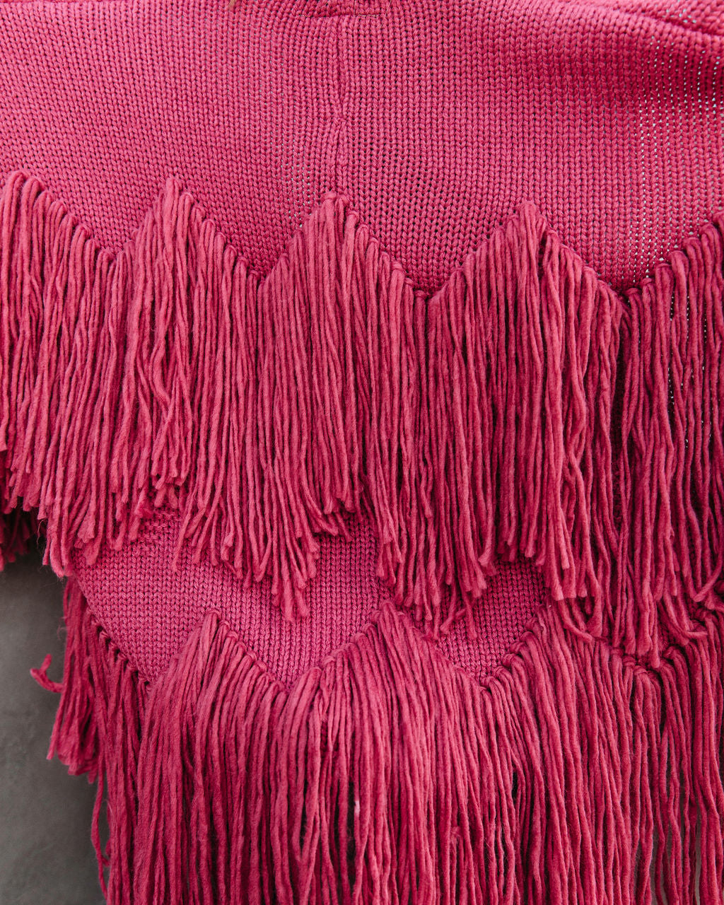 Spruce Fringe Knit Cardigan - Rose - Se7enfashion