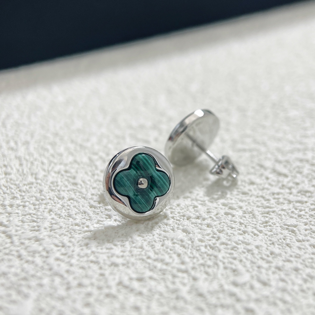 Louis Vuitton Green Malachite Stud Earrings - Original Replica Club
