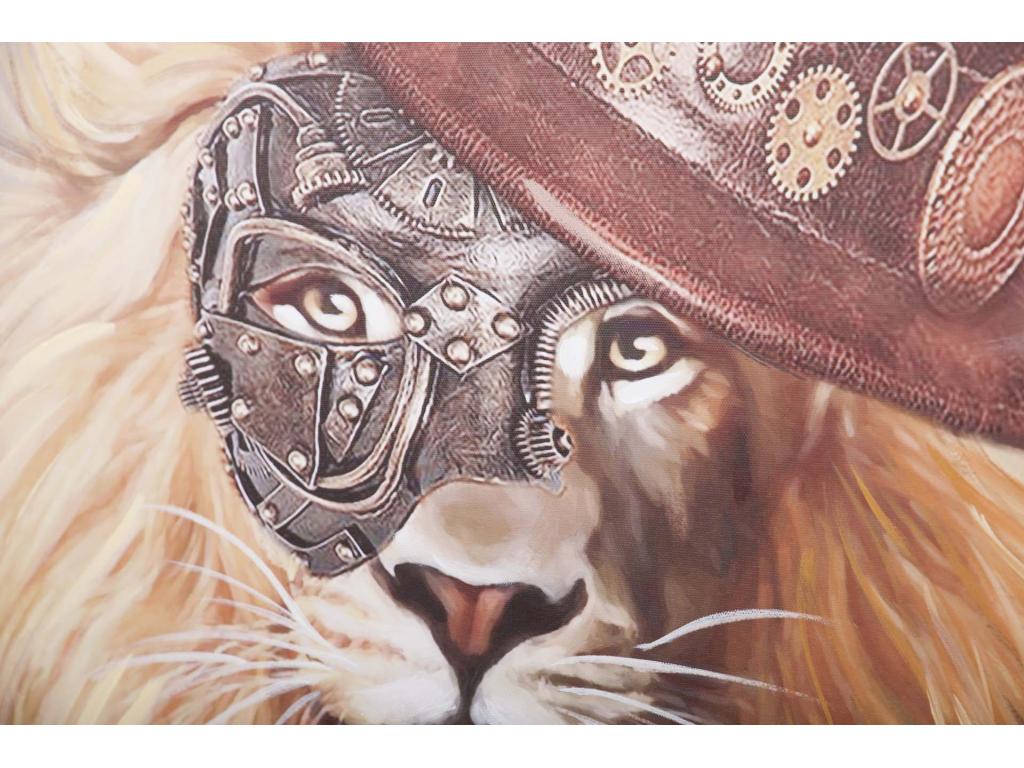 Cuadro Lionman 80% Pintado A Mano Marco 80x4x120cm