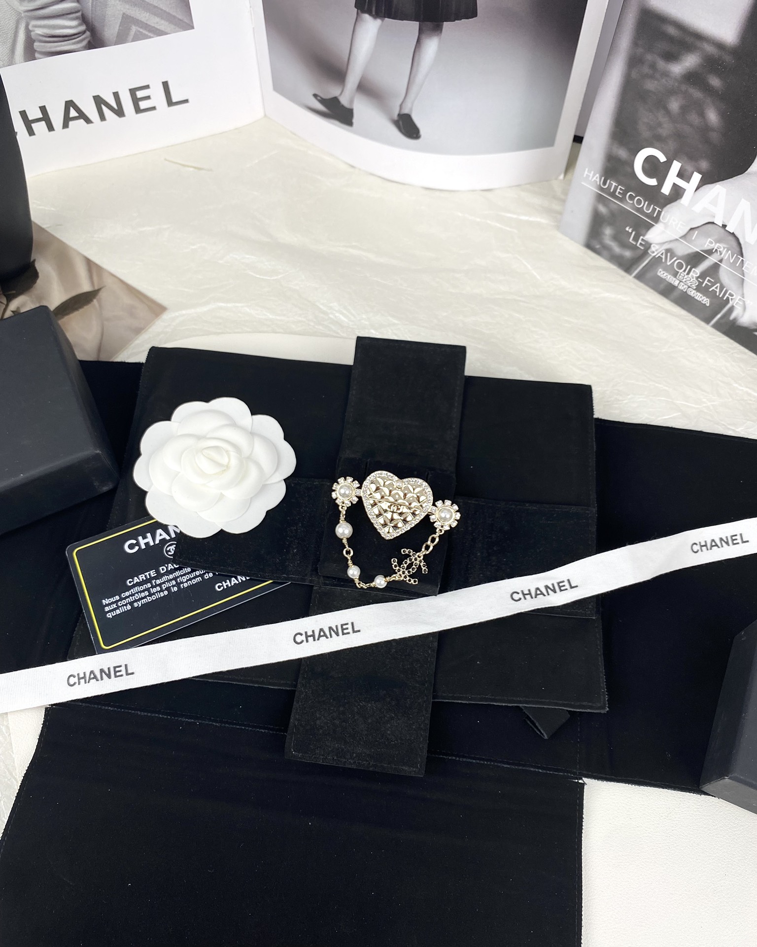 Chanel Heart with Chain Brooch Pin - Original Replica Club