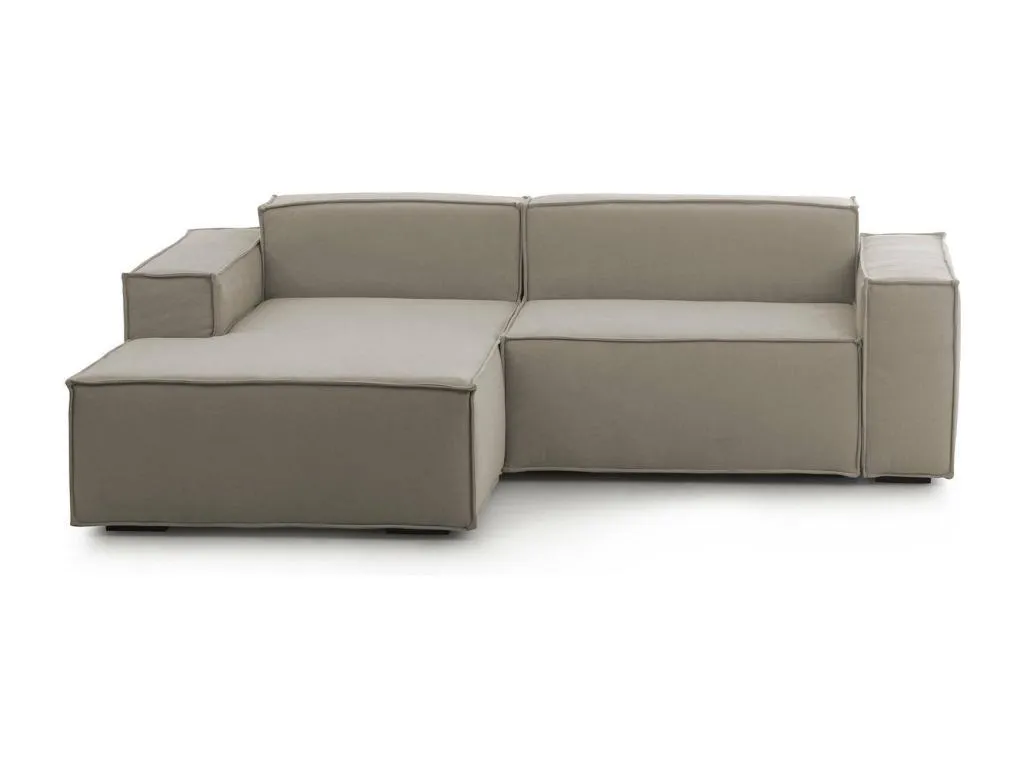 Sofá fijo Homepleno Sofá modular 2 plazas península izquierda Made in Italy Sofá moderno en tela Cm 220x170h70 Tórtola 68400mffh