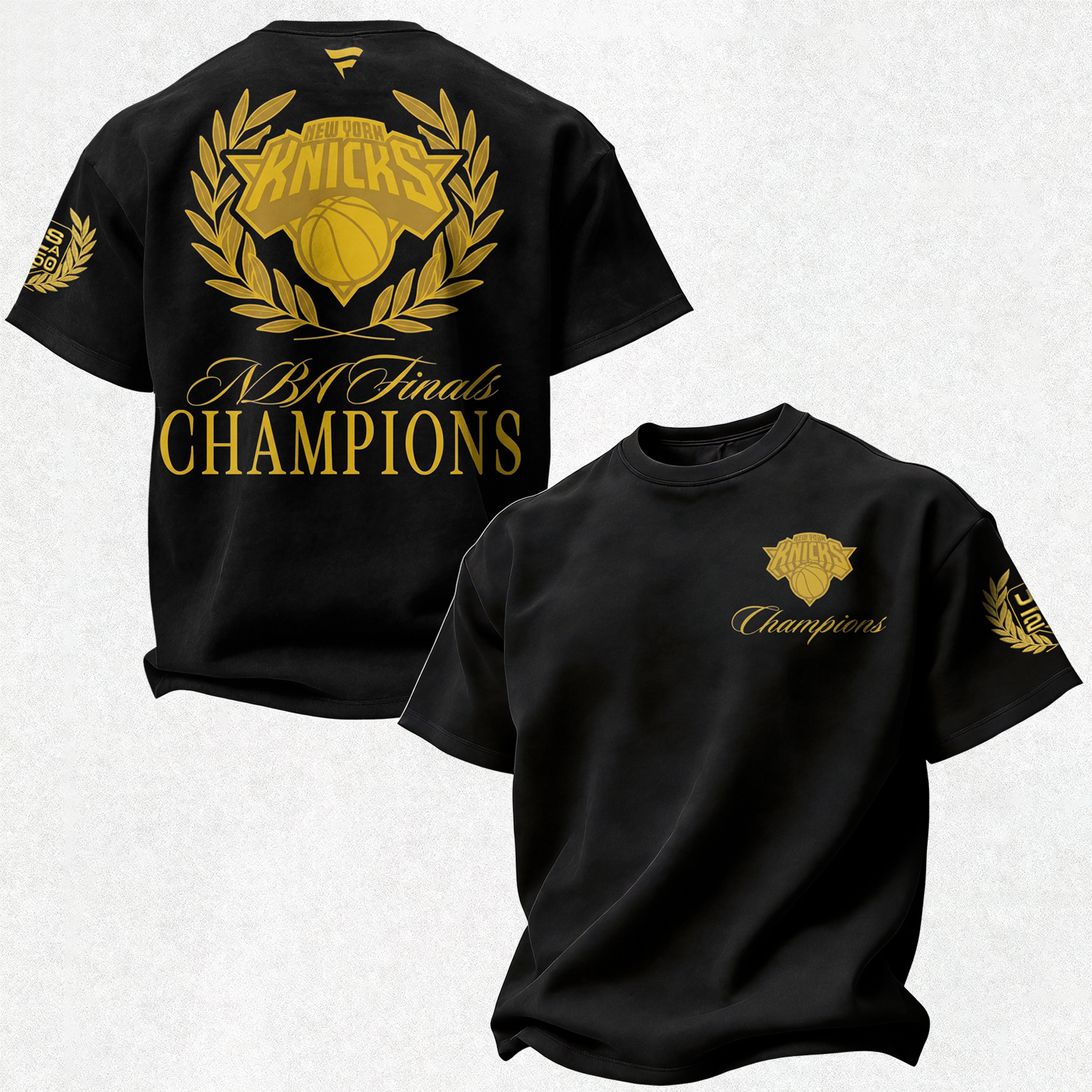 New York Basketball Golden Laurel Wreath Printed Unisex Oversized T-shirt