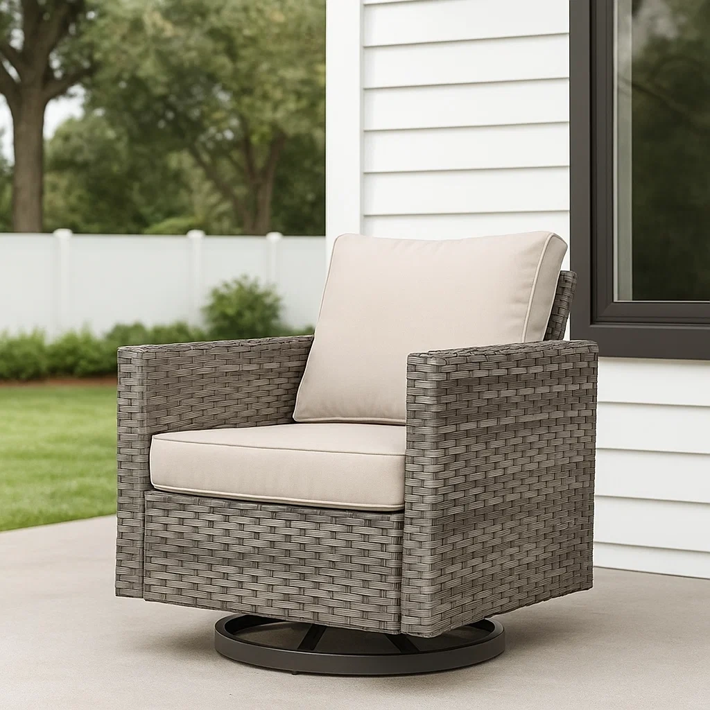 Silla de terraza,gris,acero con ratán,adecuada para jardín,75x73x77 cm