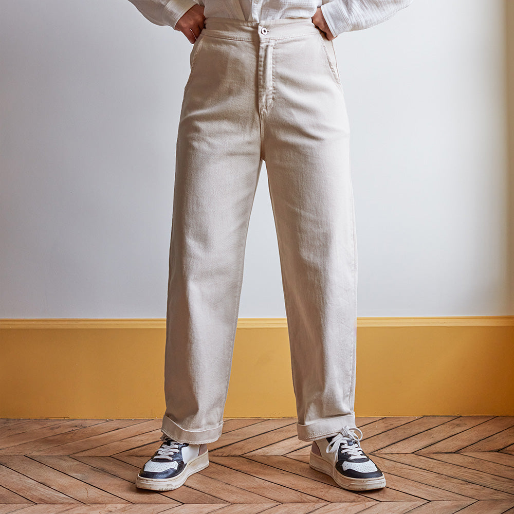 Merci - Pantalon en coton - Craie
