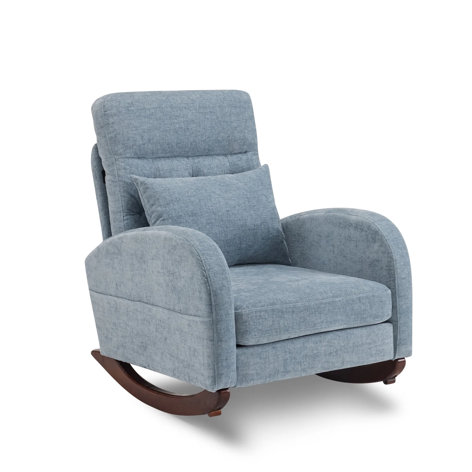 Ktaxon Rocking Accent Chair Glider Reading Chair Comfy Teddy Velvet Upholstered Single Sofa Rocker for Living Room, Nursery, Bedroom Beige - Image 56