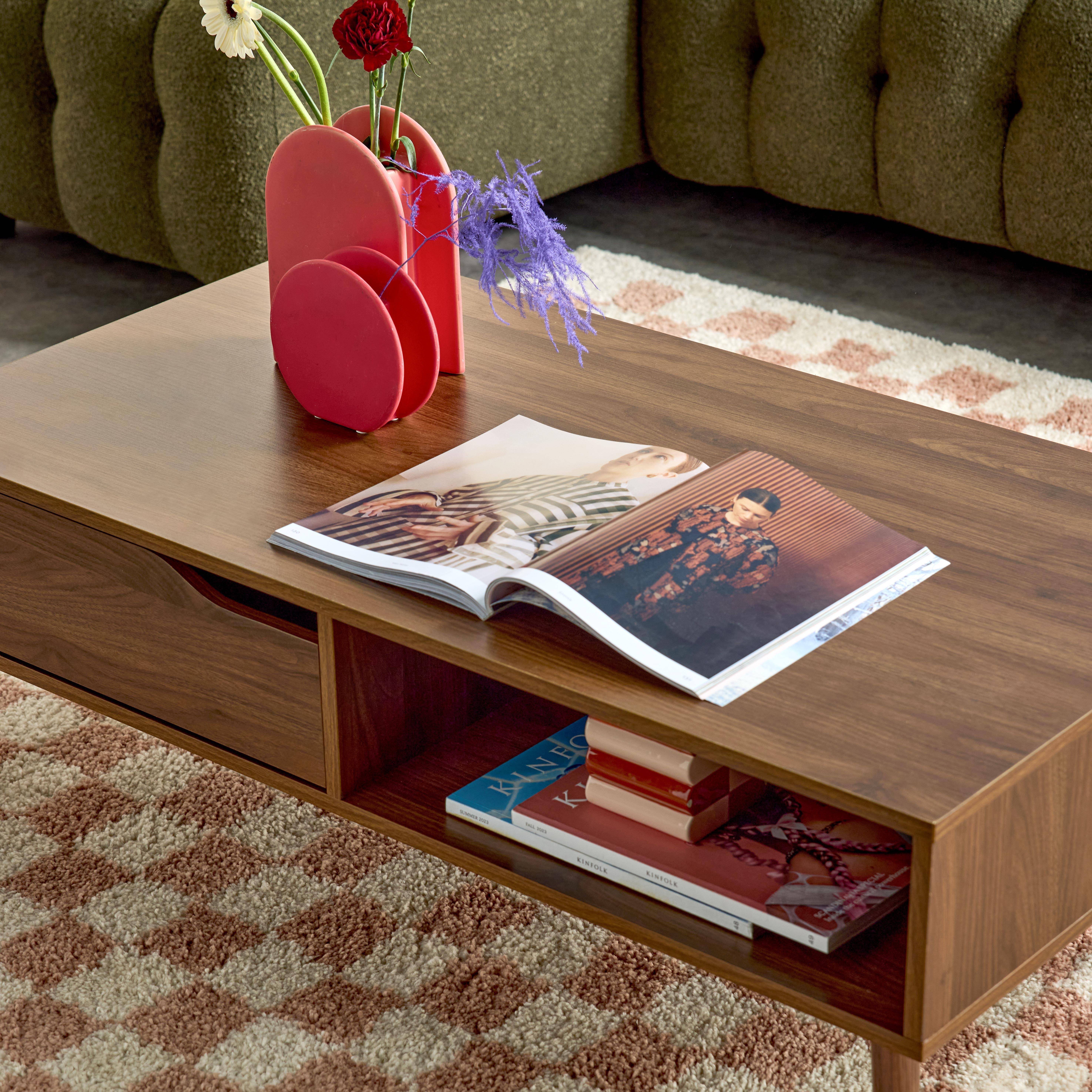 Nepal - Mesa de centro vintage de madera de nogal