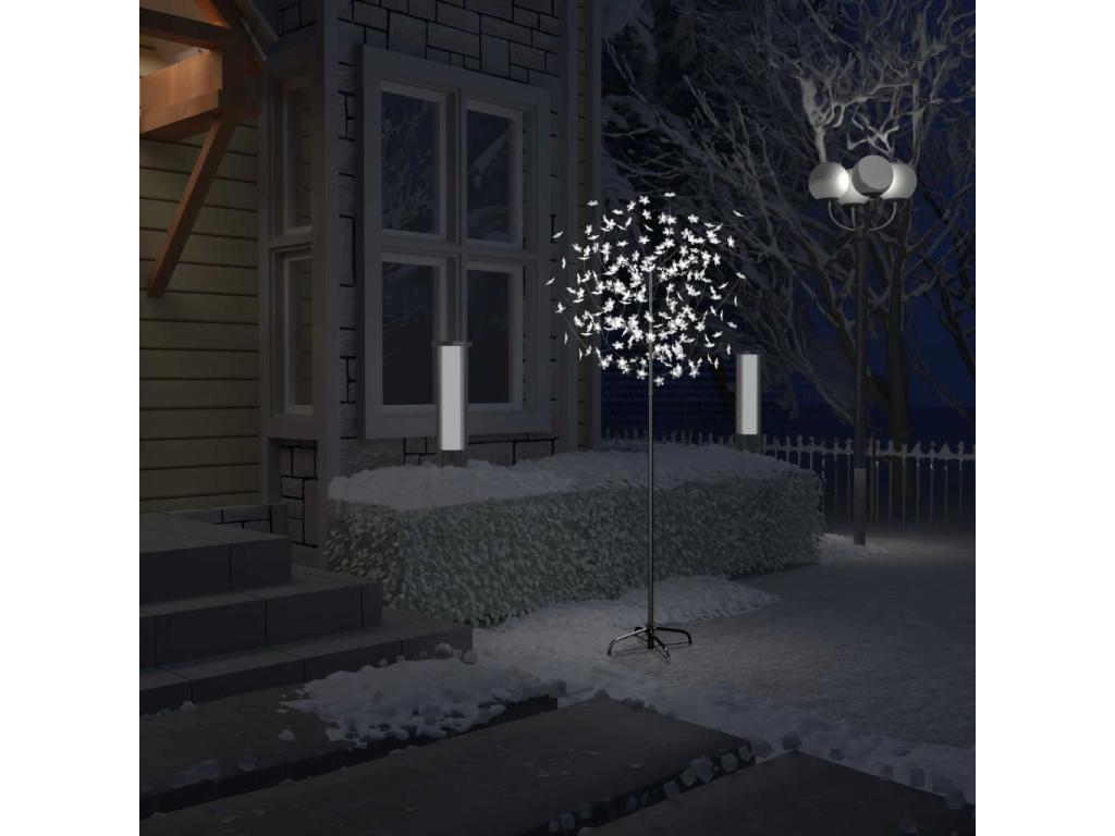 Árbol de Navidad 200 LED Tucasago frío Flor de cerezo 180 cm
