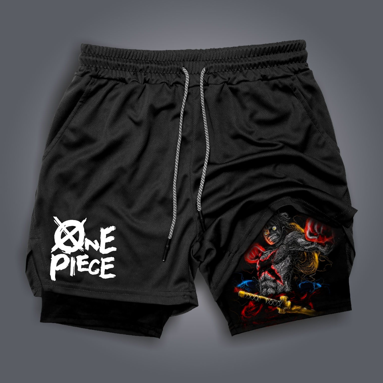 Unisex Anime Print Drawstring Comicssoul Shorts