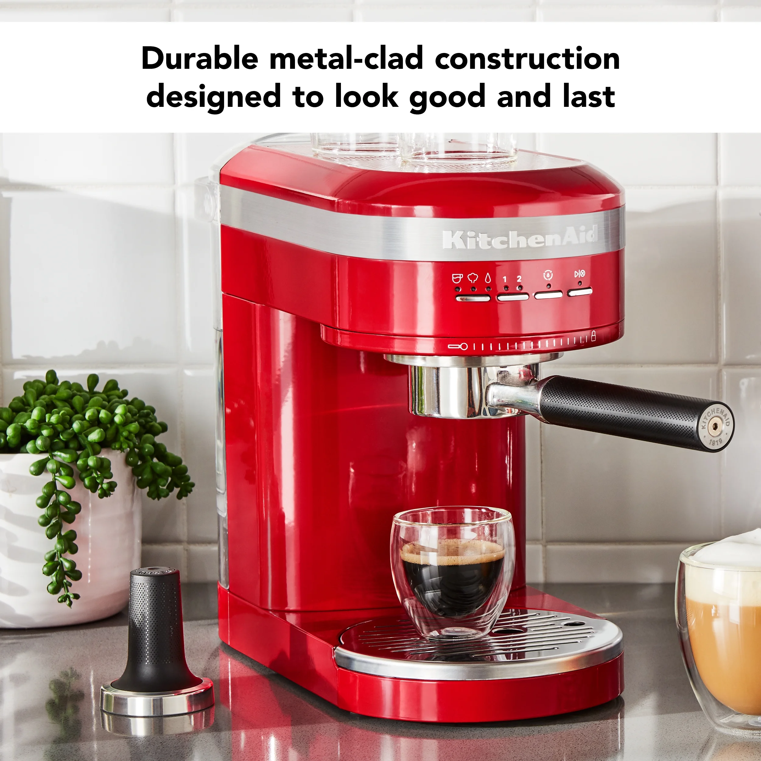 KitchenAid Metal Semi-Automatic Espresso Machine, Empire Red, KES6503 - Image 6