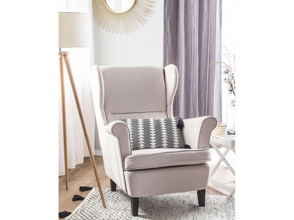 Sillón orejero Cozetiq Tela Beige claro