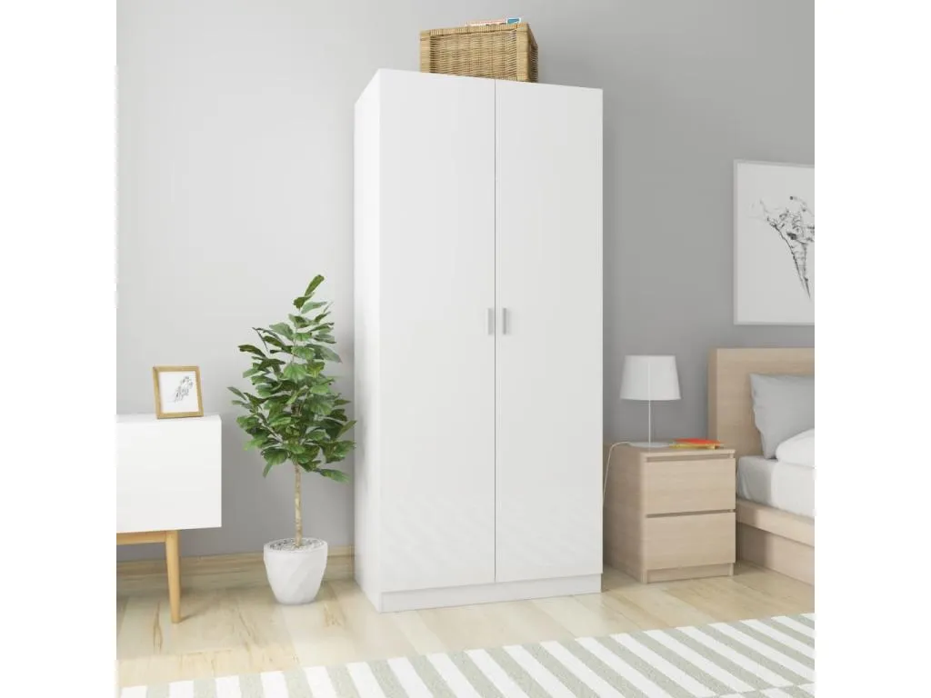 Armario de Micasacool contrachapada blanco brillo 90x52x200 cm