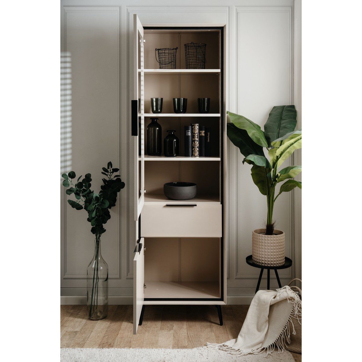 Calicosy - Buffetkast ARONA - L60 cm - Cappuccino & zwart