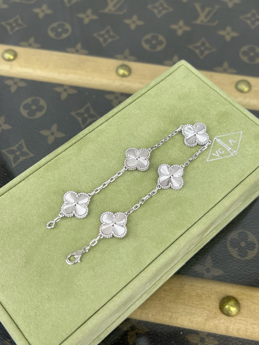 VCA Laser Silver 5 Motifs Vintage Alhambra Bracelet - Original Replica Club