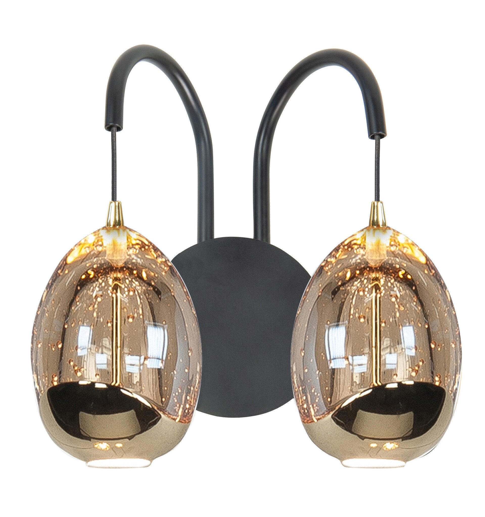 Highlight Highlight Wandlamp Golden Egg 2 Lichts Led Amber - Zwart
