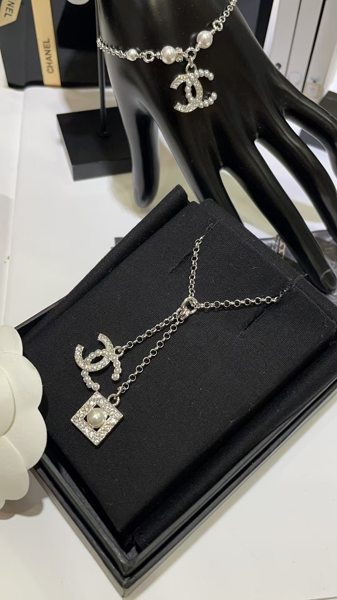 Chanel Two Pendants Drop Y Necklace - Original Replica Club