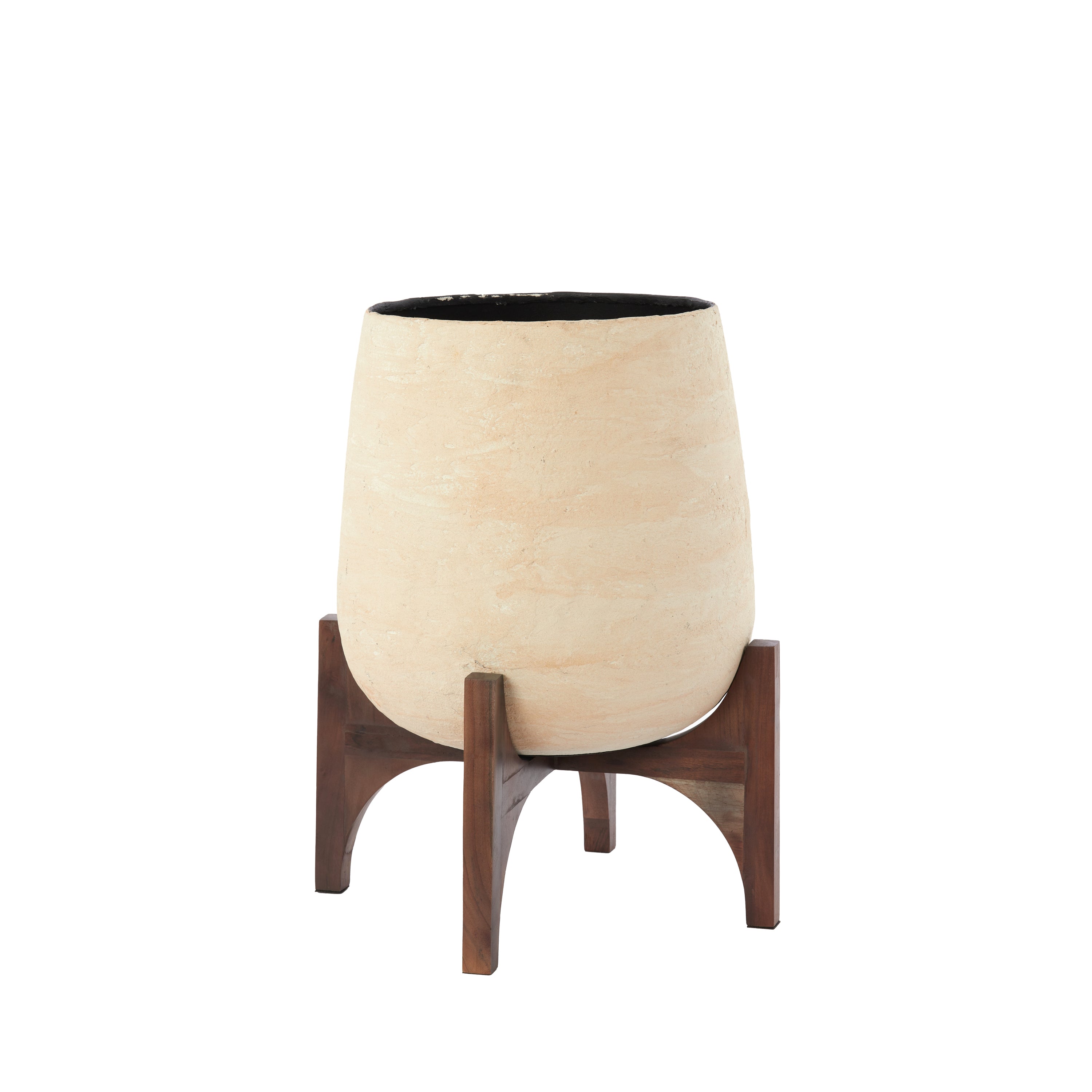 Light&living Pot op voet deco Ø44x53 cm KARUNA hout+papier-maché beige